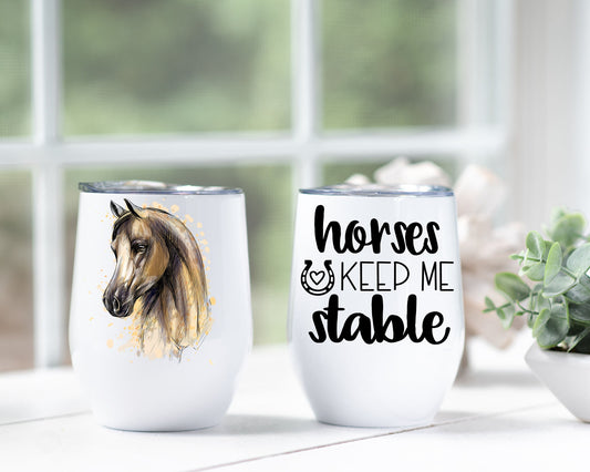 Personalized Horse Wine Glass Funny Horse Lover Gift Travel Wine Tumbler Horse Equestrian Gift Wine and Horses Gift for Horse Lover 1